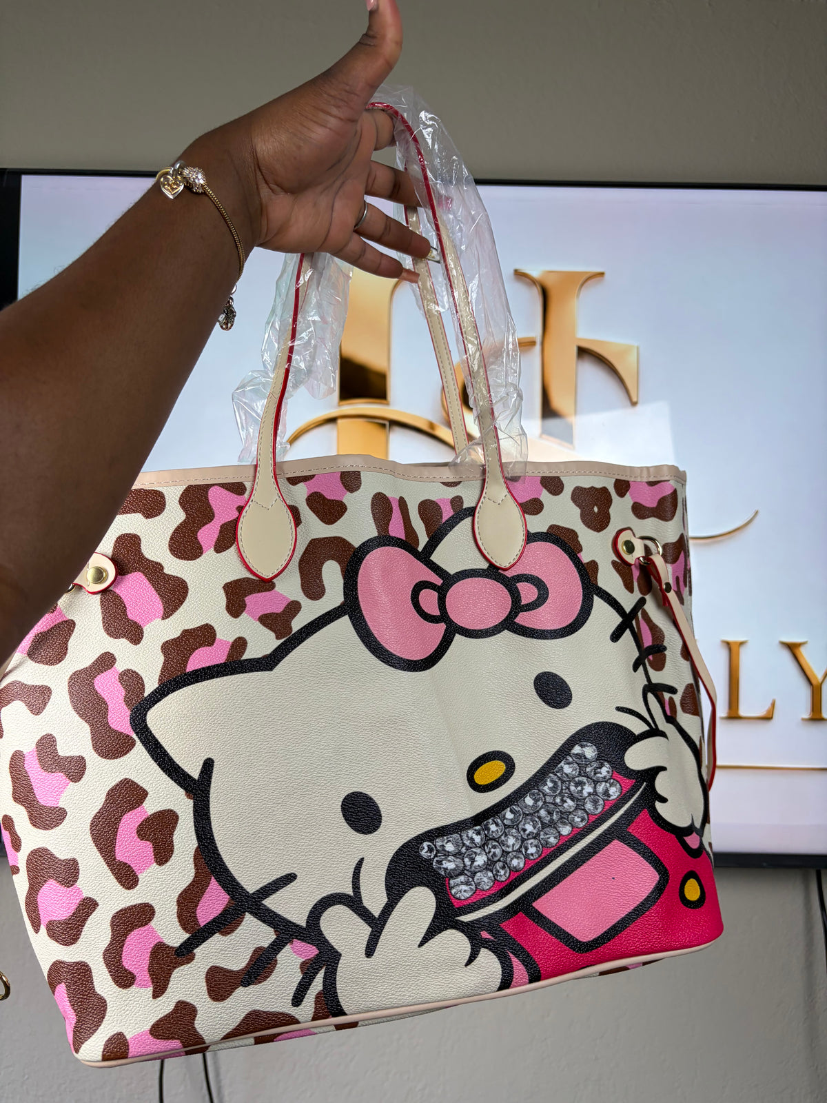 Tote bag (pink camo Hello Kitty)